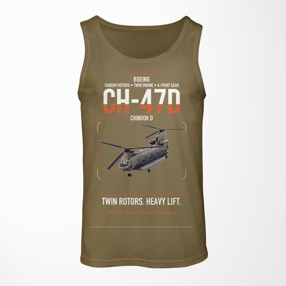Boeing CH-47D design on green army tank top