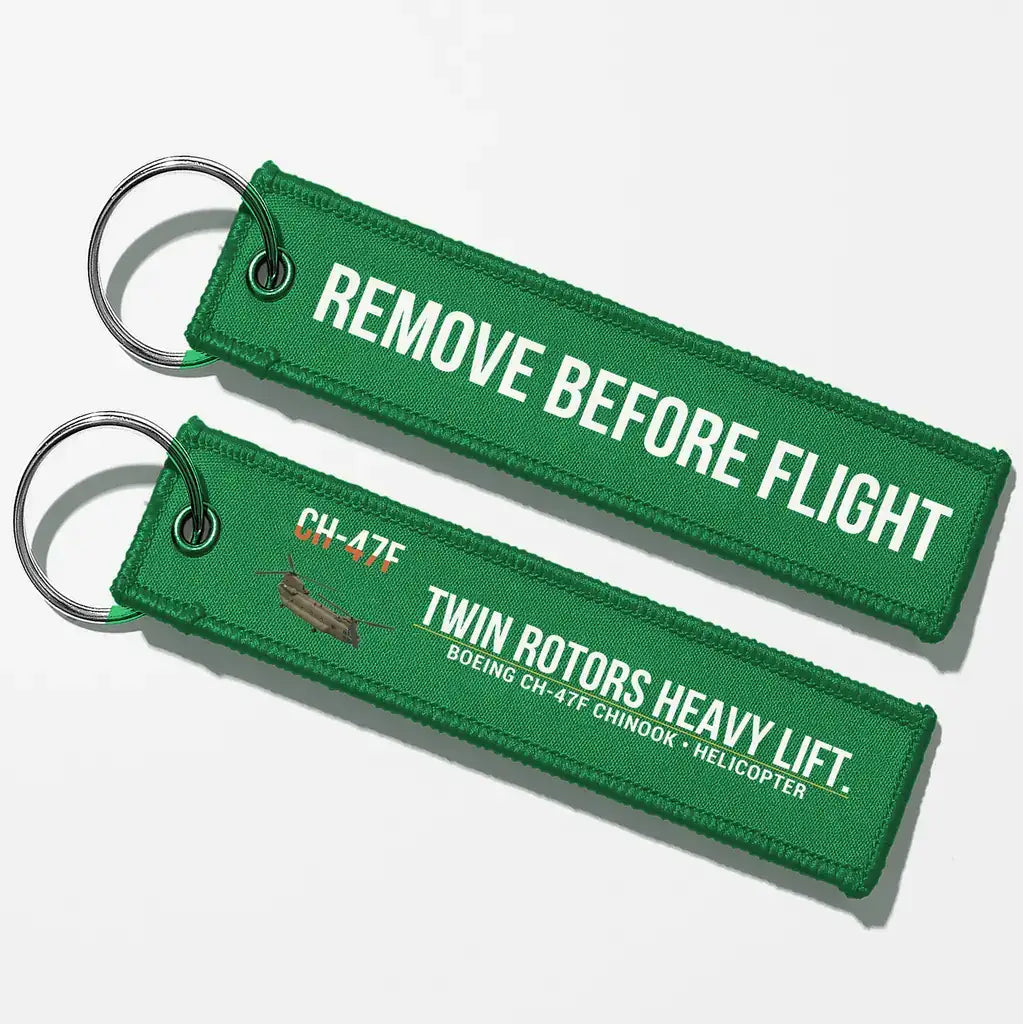 Boeing CH-47F Chinook Aviator Key Chains - Green - Remove Before Flight