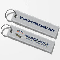 Thumbnail for Boeing CH-47F Chinook Aviator Key Chains - Light Gray - Personalized