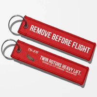 Thumbnail for Boeing CH-47F Chinook Aviator Key Chains - Red - Remove Before Flight
