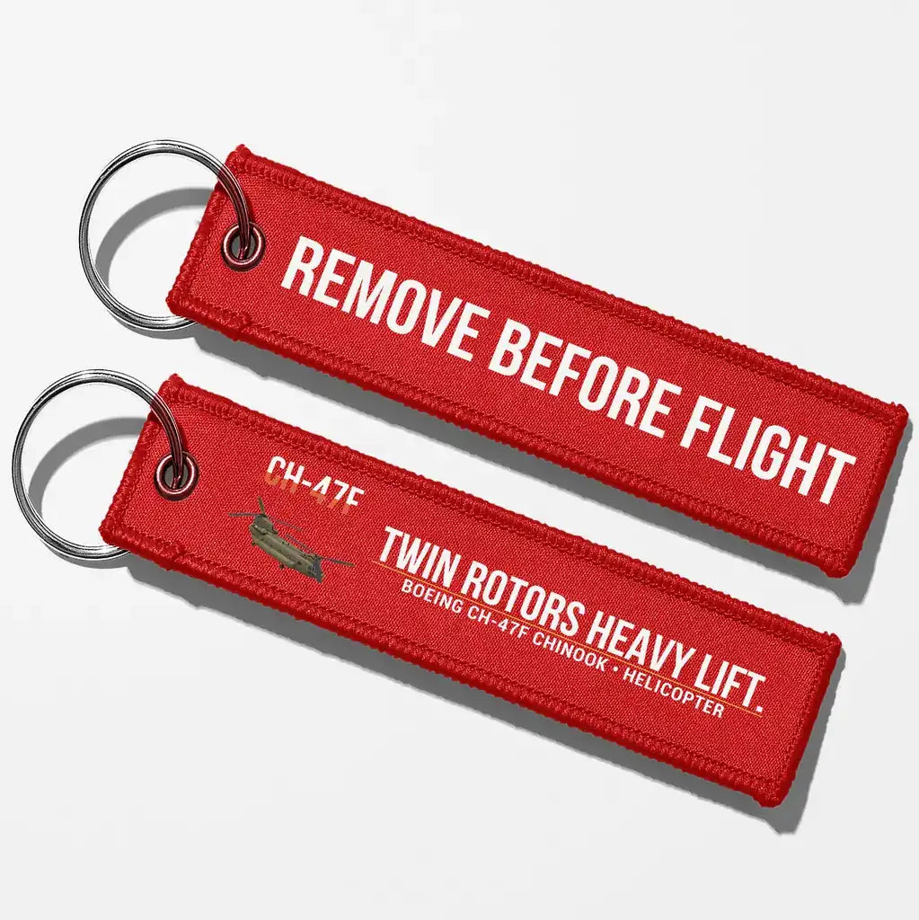 Boeing CH-47F Chinook Aviator Key Chains - Red - Remove Before Flight