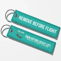 Thumbnail for Boeing CH-47F Chinook Aviator Key Chains - Turquoise - Remove Before Flight