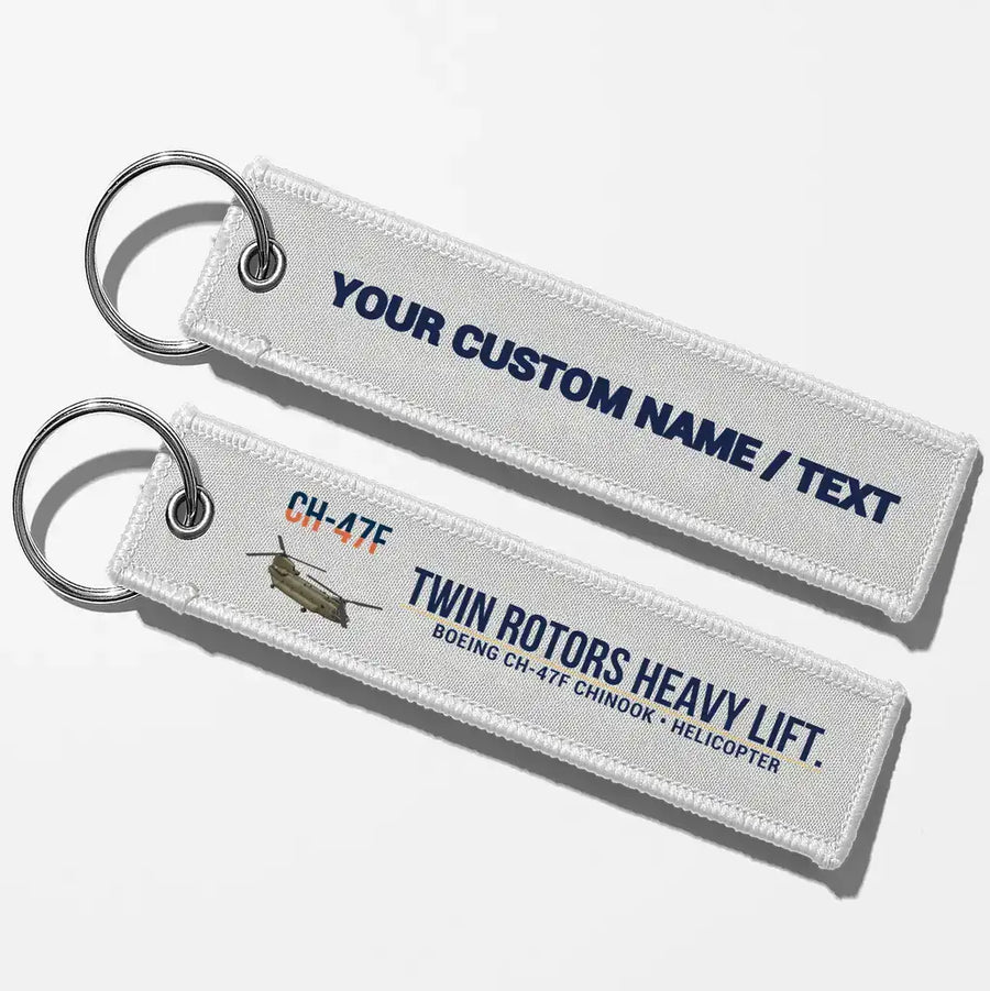 Boeing CH-47F Chinook Aviator Key Chains - White - Personalized