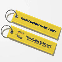 Thumbnail for Boeing CH-47F Chinook Aviator Key Chains - Yellow - Personalized