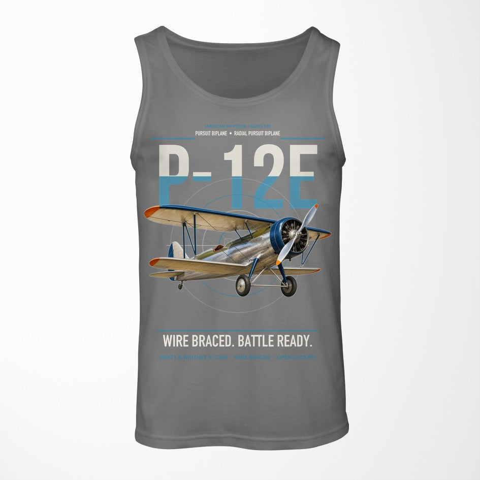 Boeing P-12E design on gray tank top