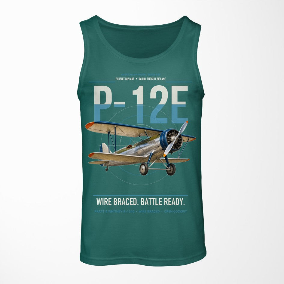 Boeing P-12E design on green tank top