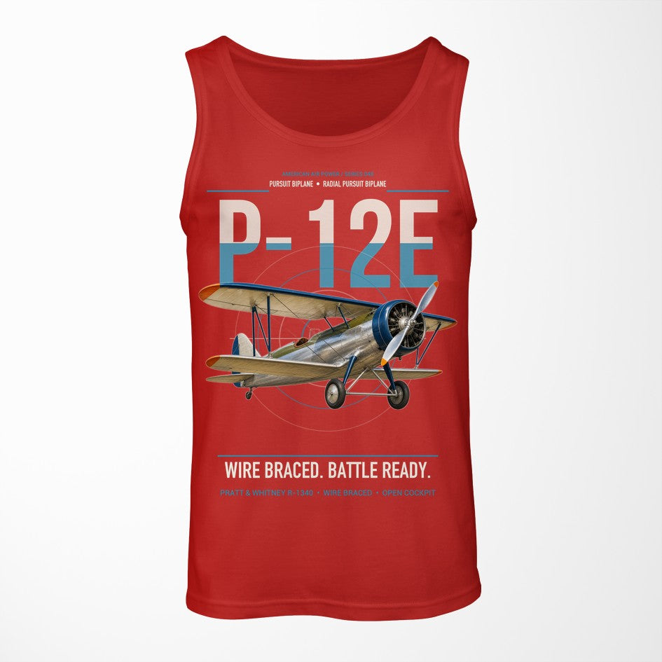 Boeing P-12E design on red tank top