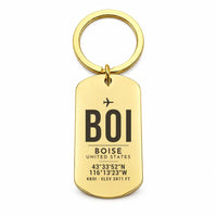 Thumbnail for Boise Airport BOI - Key Chain - Original Design - Gold