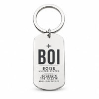 Thumbnail for Boise Airport BOI - Key Chain - Original Design - Silver