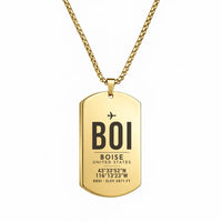 Thumbnail for Boise Airport BOI - Necklace - Original Design - Gold