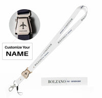 Thumbnail for Bolzano City Series seat belt lanyard - white with name