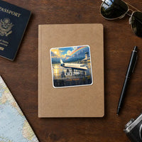 Thumbnail for Bombardier CRJ200 - 3D + Name - Square Sticker - Notebook