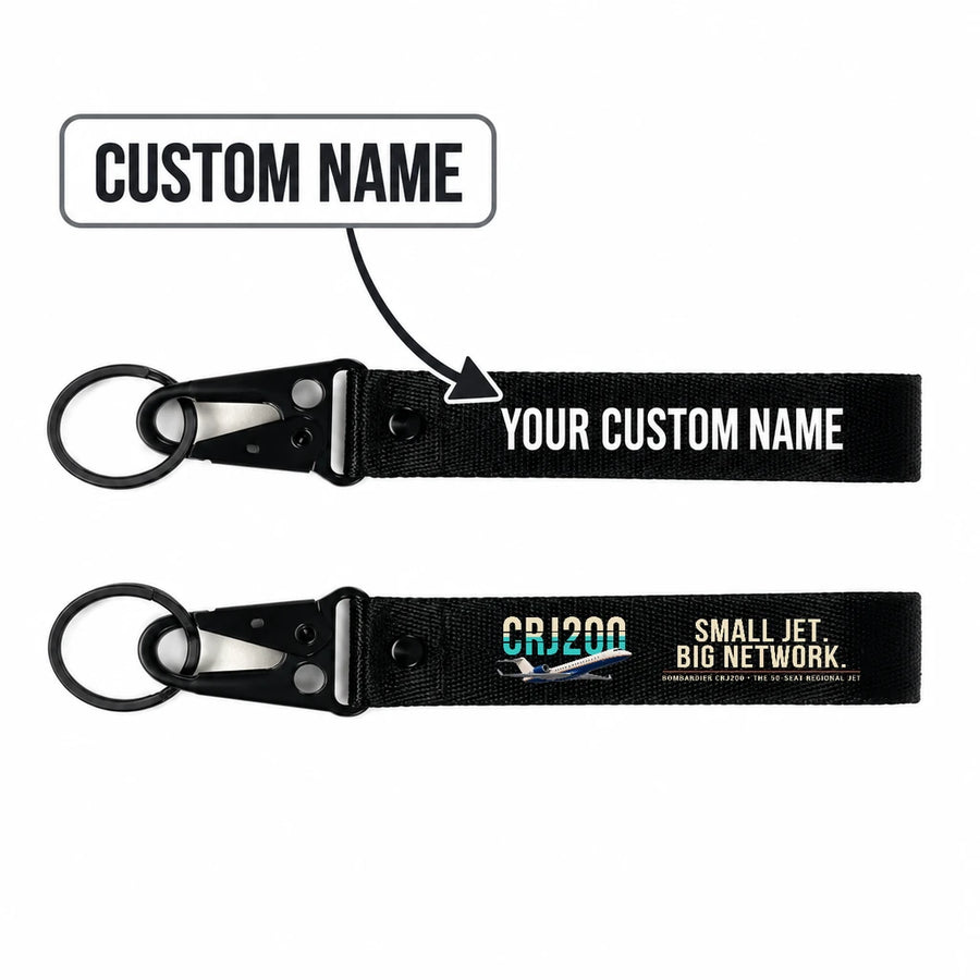 Bombardier CRJ200 Hawk-Shaped Key Chains - Black - Original - Personalized