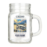 Thumbnail for Bombardier CRJ200 - Poster + Name - Cocktail Glass (Mason Jar)