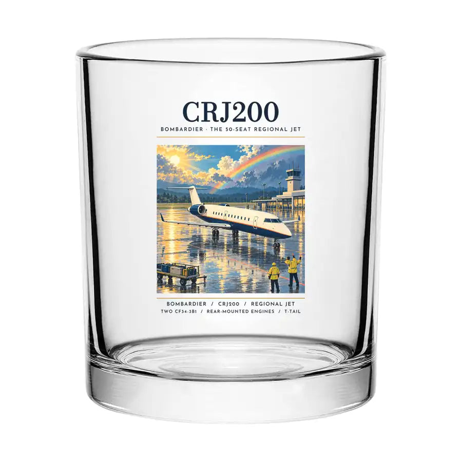 Bombardier CRJ200 - Poster - Special Whiskey Glass