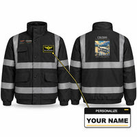 Thumbnail for Bombardier CRJ200 Reflective Winter Jackets - Poster + Name - Black