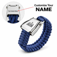 Thumbnail for Bombardier CRJ200 - Seat Belt Bracelet - Heritage + Name - Navy Blue