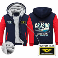 Thumbnail for Bombardier CRJ200 Zipped Sweatshirts - Cartoon + Name - Navy & Red