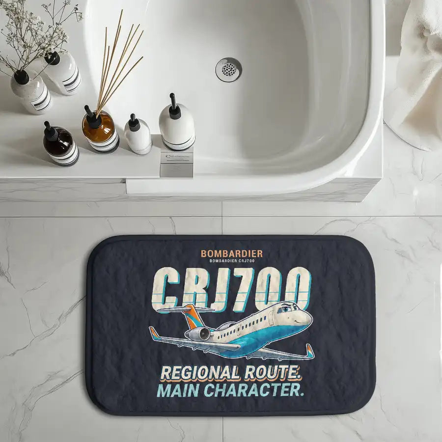 Bombardier CRJ700 - Cartoon - Bath Mat