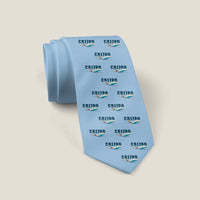 Thumbnail for Bombardier CRJ700 - Cartoon Pattern - Tie - Light Blue