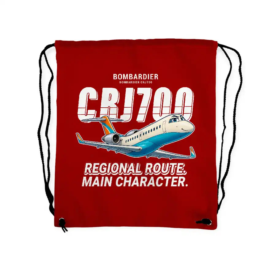 Bombardier CRJ700 - Drawstring Bag - Cartoon - Red
