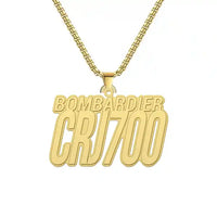 Thumbnail for Bombardier CRJ700 - Hollow Necklace - Tag - Gold