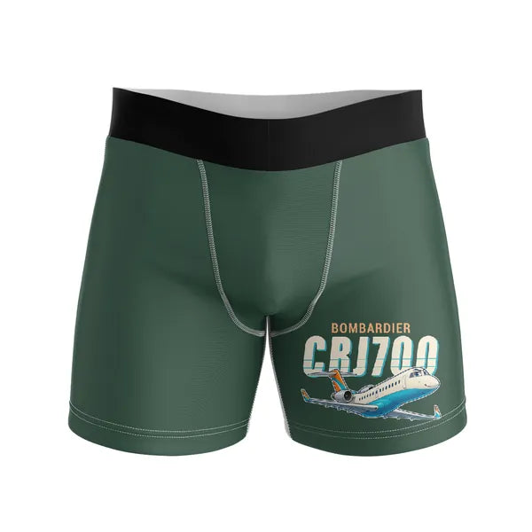 Bombardier CRJ700 - Men Boxers - Cartoon - Dark Green