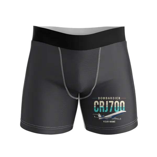 Bombardier CRJ700 - Men Boxers - Original + Name - Black