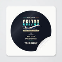Thumbnail for Bombardier CRJ700 - Original + Name - Circle Sticker - Peel