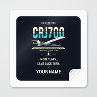 Thumbnail for Bombardier CRJ700 - Original + Name - Square Sticker - Peel