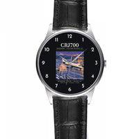 Thumbnail for Bombardier CRJ700 - Poster - Leather Strap - Striped Black Leather Strap