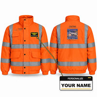 Thumbnail for Bombardier CRJ700 Reflective Winter Jackets - Poster + Name - Orange