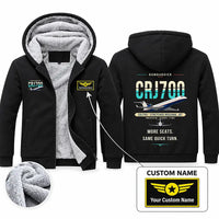 Thumbnail for Bombardier CRJ700 Zipped Sweatshirts - Original + Name - Black