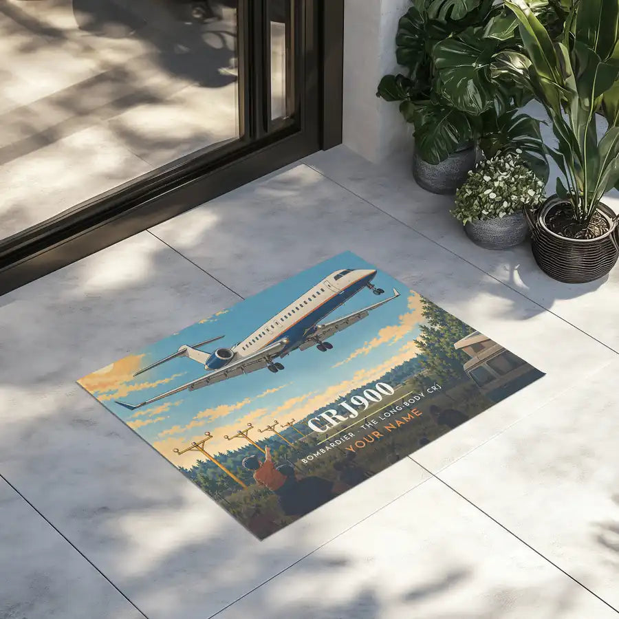 Bombardier CRJ900 - 3D + Name - Door Mat