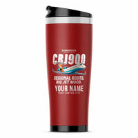 Thumbnail for Bombardier CRJ900 - Cartoon + Name - Stainless Steel (No Holder) - Red