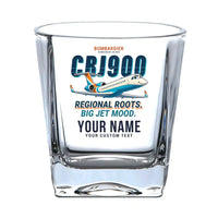 Thumbnail for Bombardier CRJ900 - Cartoon + Name - Whiskey Glass