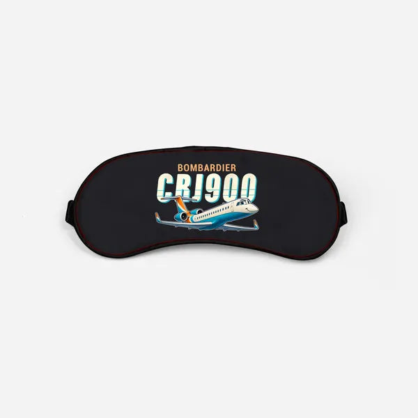 Bombardier CRJ900 - Cartoon - Sleep Mask - Black