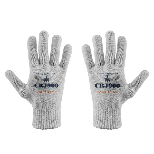 Bombardier CRJ900 - Gloves - Full - Heritage + Name - Light Gray