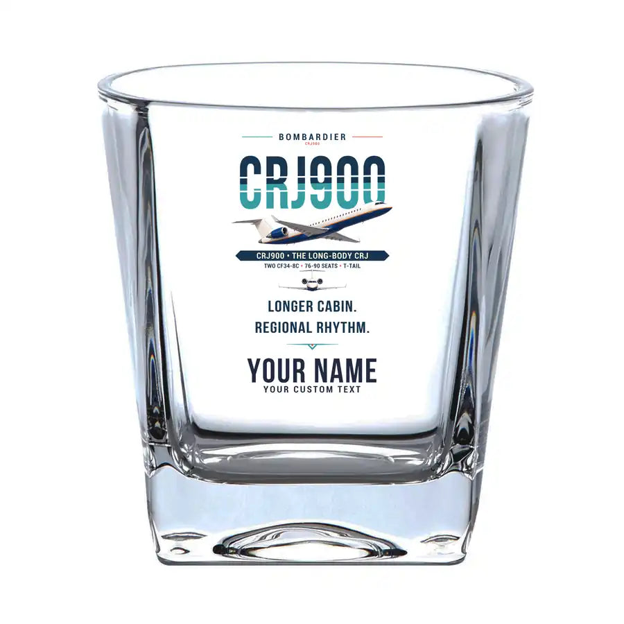 Bombardier CRJ900 - Original + Name - Whiskey Glass