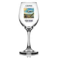 Thumbnail for Bombardier CRJ900 - Poster + Name - Wine Glass