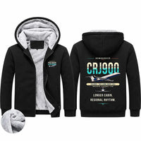 Thumbnail for Bombardier CRJ900 Zipped Sweatshirts - Original - Black
