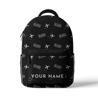 Thumbnail for Bombardier Challenger 300 - 3D Backpack - 3D Pattern + Name - Black