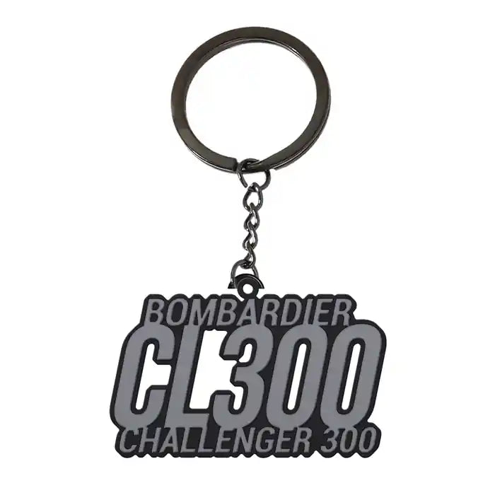 Bombardier Challenger 300 - Hollow Key Chain - Tag - Black