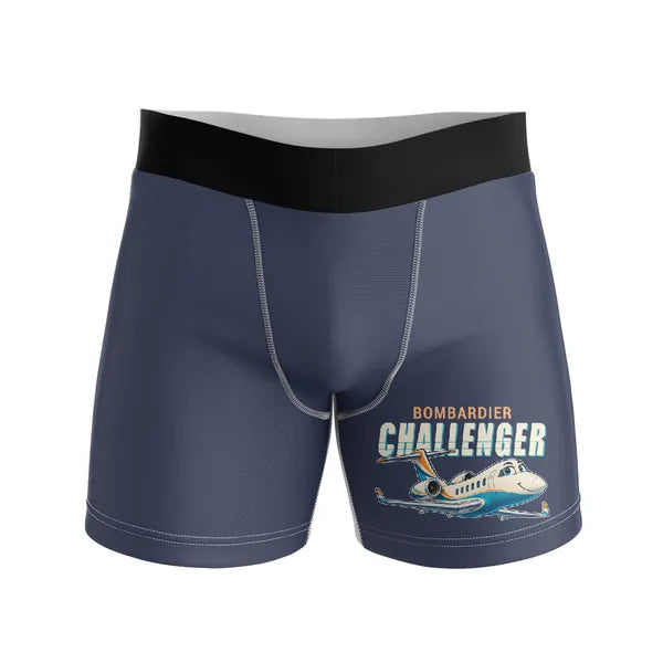 Bombardier Challenger 300 - Men Boxers - Cartoon - Navy Blue