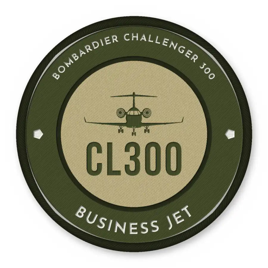 Bombardier Challenger 300 Patches - Circle - Olive Khaki