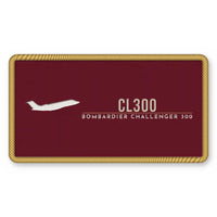 Thumbnail for Bombardier Challenger 300 Patches - Rectangle - Burgundy Cream