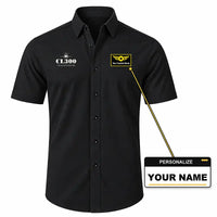 Thumbnail for Bombardier Challenger 300 - Short Sleeve Shirt - Heritage - Black + NAME