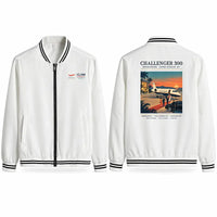 Thumbnail for Bombardier Challenger 300 Stylish Jackets - Baseball Collar - Poster - White