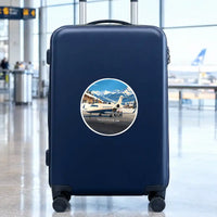 Thumbnail for Bombardier Challenger 350 - 3D + Name - Circle Sticker - Suitcase
