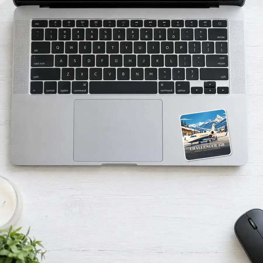 Bombardier Challenger 350 - 3D - Square Sticker - Laptop